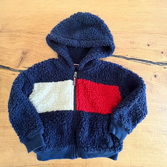 Tommy Hilfiger Kids High Pile Fleece Hoodie Jacket Full Zip 4T - Picture 1 of 4